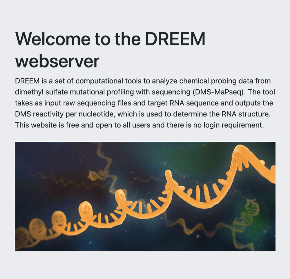 DREEM web interface screenshot